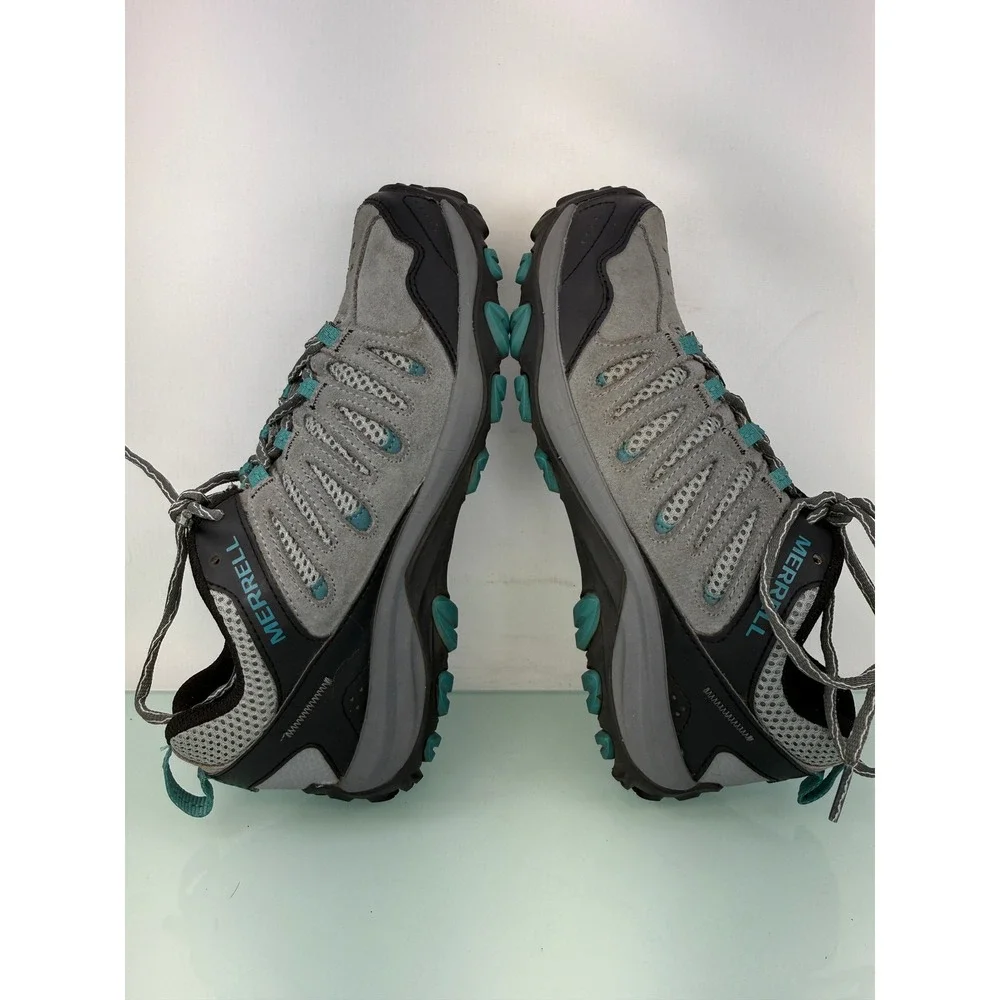 Merrell Hiking Shoes Women 9.5 Grey Teal Gorpcore Outdoors Trailcore Granola